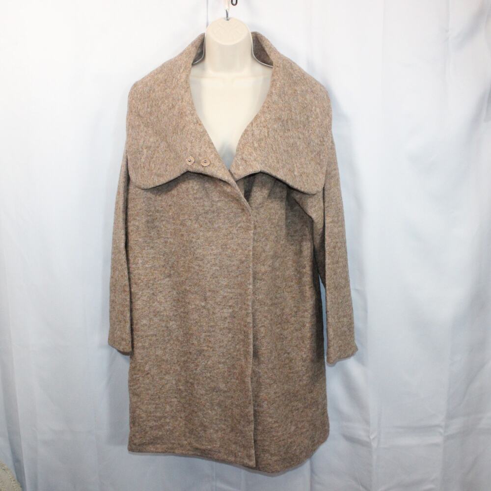 Fenn Wright Manson Womens‎ Wool Blend Shawl Collar Longline Coat Jacket Sz Large
